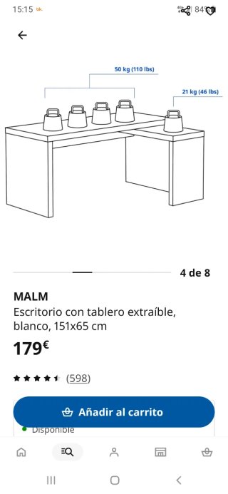 MALM Escritorio con tablero extraíble
