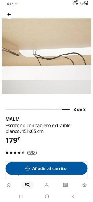 MALM Escritorio con tablero extraíble