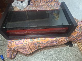 Mesa de centro madera y cristal