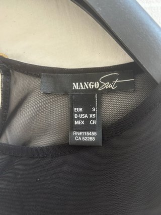 Vestido Mango transparencias encaje negro