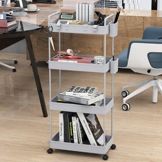 Carro de almacenamiento móvil con malla ergonómico