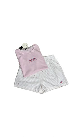 Pijama niña Tress rosa y blanco