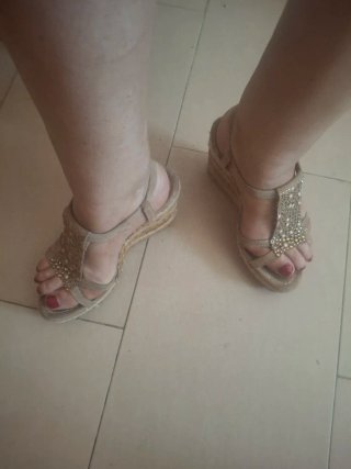 Sandalias Alma en Pena Talla 40 Beige/Oro