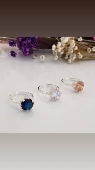 Anillo Plata 925 con Piedra Azul