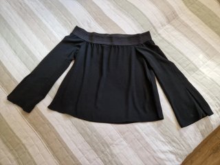 Blusa Zara Negra Hombros Descubiertos