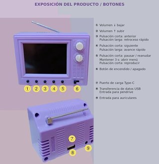 Mini TV Retro Amarilla