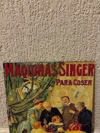 Poster antiguo Maquinas Singer para coser 39x28