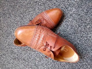 Scarpe Tacco Pelle Intrecciata Vintage Anni '90