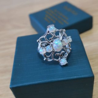 Anillo Plata 925 Ópalo y Circonitas Talla 57