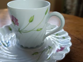 3 Tazas Espresso y 4 Platillos Haviland Florence