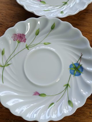 3 Tazas Espresso y 4 Platillos Haviland Florence