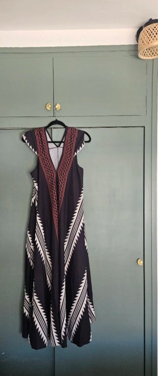 Vestido Boho Negro Multicolor Talla L/XL