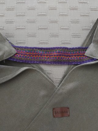 Bolso de algodón con asa artesanal color caqui