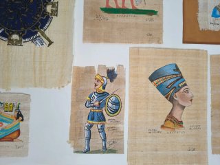 Set 7 Papiri Egizi Dipinti a Mano