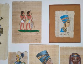 Set 7 Papiri Egizi Dipinti a Mano