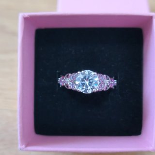 Anillo Plata 925 Circonitas Moradas Talla 8