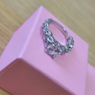 Anillo Plata 925 Circonitas Moradas Talla 8