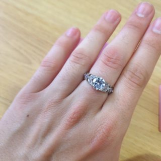 Anillo Plata 925 Circonitas Moradas Talla 8
