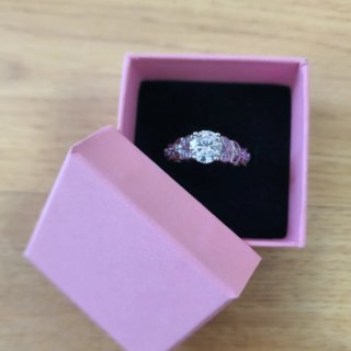 Anillo Plata 925 Circonitas Moradas Talla 8
