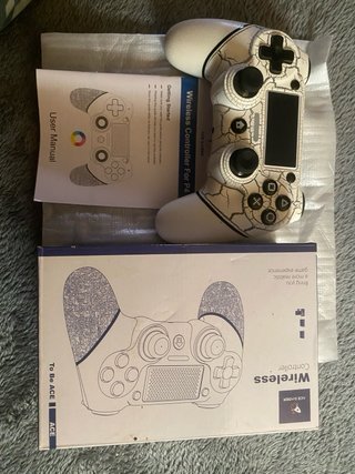 Mando PS4 (PlayStation 4) Blanco Agrietado