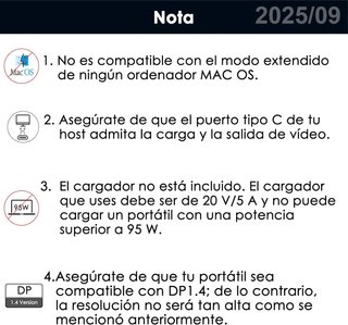 WAVLINK Adaptador HDMI USB-C a Dual HDMI 100W PD