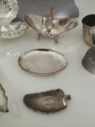 Lote Vintage Alpaca y metal plateado