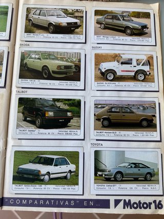 Colección Cromos Coches Motor 16