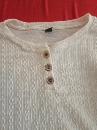 Jersey blanco roto manga larga