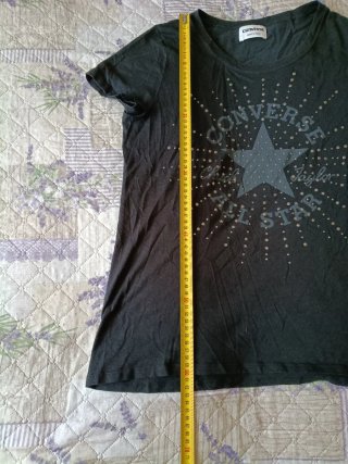 T-shirt Converse con Micro-Borchiette Nera