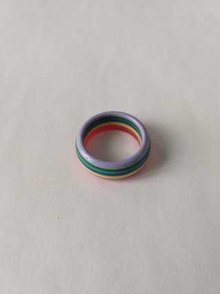 Anillo Vintage Resina Arcoíris LGTB Años 90