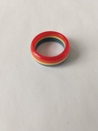 Anillo Vintage Resina Arcoíris LGTB Años 90