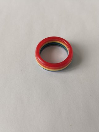 Anillo Vintage Resina Arcoíris LGTB Años 90