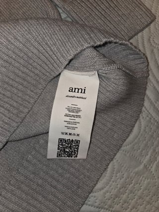 Jersey Ami Paris Lana Gris Corazón Negro