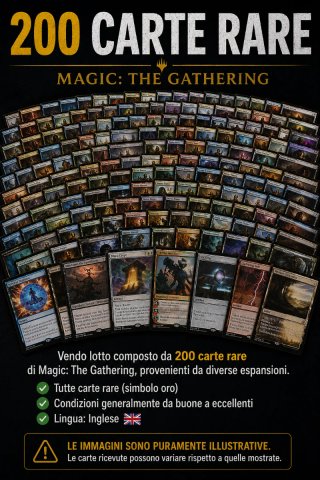 200 Carte Rare Magic The Gathering - Inglese