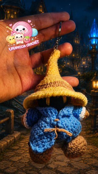 Portachiavi Mago Nero Crochet Fantasy