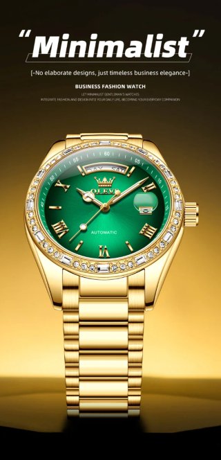 Reloj OLEVS Automático Hombre Esfera Verde