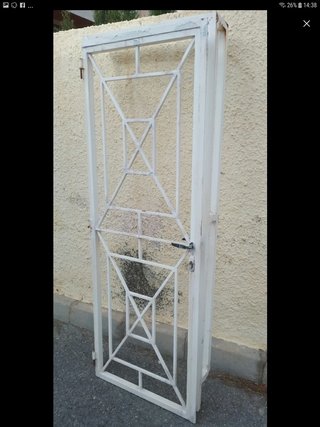 Puerta de reja blanca 205x78