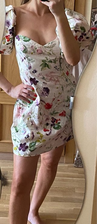 Vestido H&M floral forrado talla 40