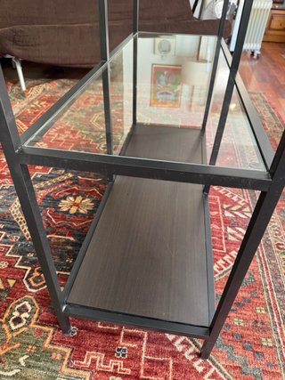 Estantería IKEA Negra Metal Cristal Madera