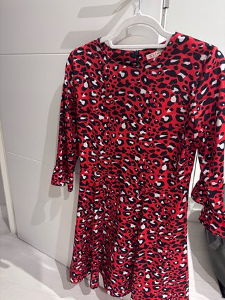 Vestido Kling estampado leopardo rojo