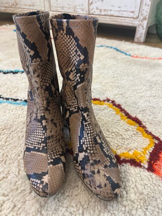 Botines Zara Piel Sintética Serpiente Talla 37