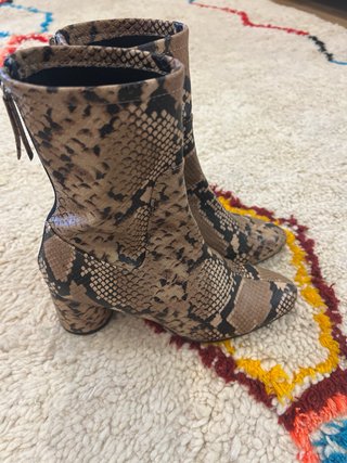 Botines Zara Piel Sintética Serpiente Talla 37