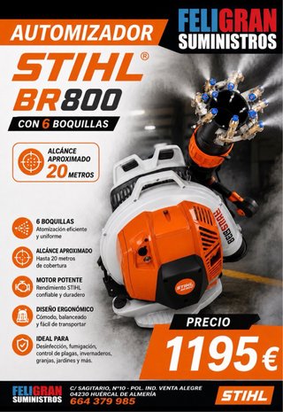 Atomizador STIHL BR800 con 6 boquillas