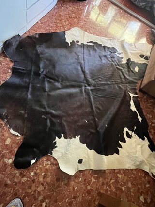 Alfombra Piel Vaca Negra y Blanca