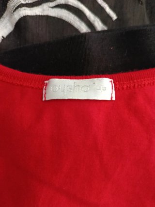 Pijama Oysho Corazón Brillo Rojo y Negro