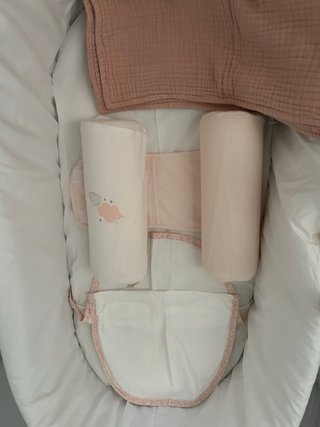 Cuco mimbre balancín + vestiduras.