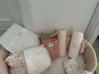 Cuco mimbre balancín + vestiduras.