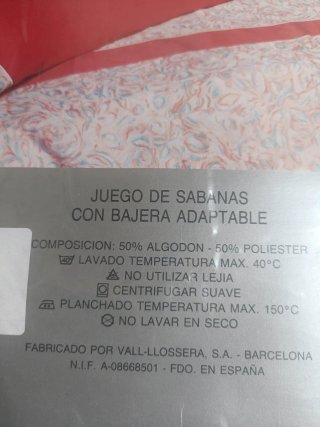 Juego sábanas 90x190 cm