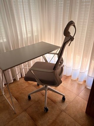 Escritorio y Silla Sklum Gris y Blanco