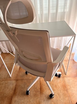Escritorio y Silla Sklum Gris y Blanco